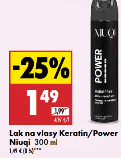Niuqi lak na vlasy Keratin/Power