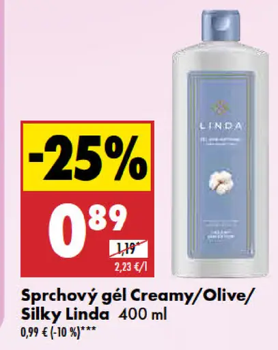 Linda sprchový gél Creamy/Olive/Silky