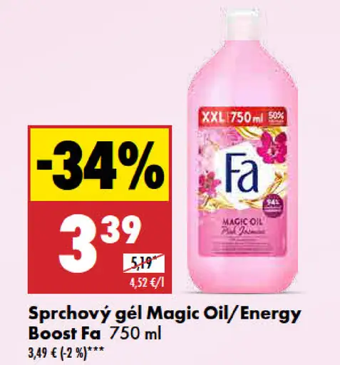 Fa sprchový gél Magic Oil/Energy Boost