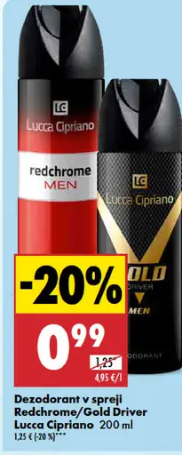 Lucca Cipriano Dezodorant v spreji Redchrome/Gold Driver