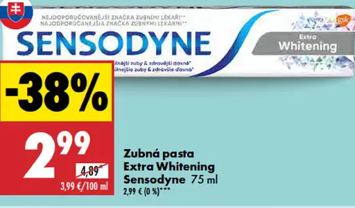 Sensodyne Zubná Pasta Extra Whitening