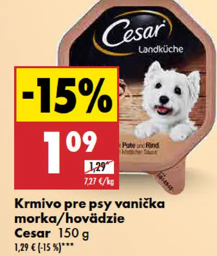 Cesar Krmivo pre psy vanička morčacia/hovädzie
