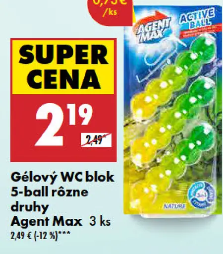 Agent max Gélový WC blok 5-ball