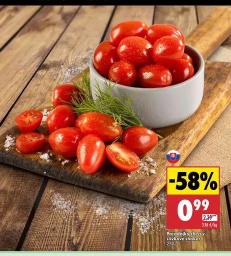 Paradajky cherry slivkové shaker