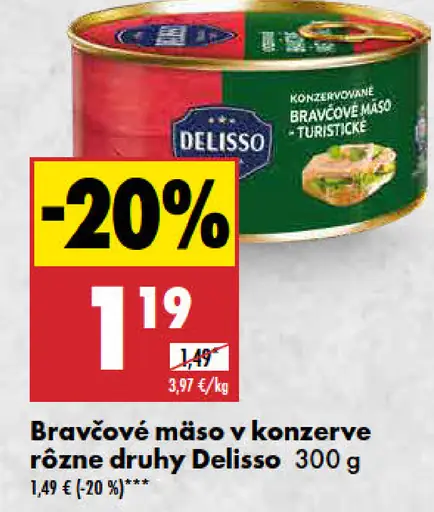 Delisso Bravčové mäso v konzerve