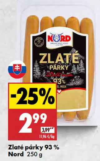 NORD Zlaté párky 93%