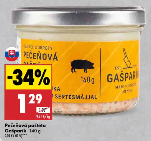 Gašparík pečeňová paštéta