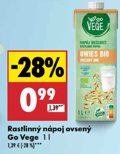 Go Vege Rastlinný nápoj ovsený