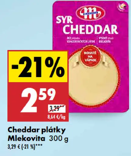 Cheddar plátky