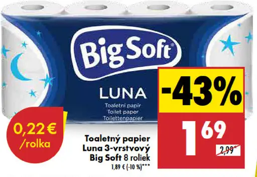 Big Soft Toaletný papier Luna 3-vrstvový