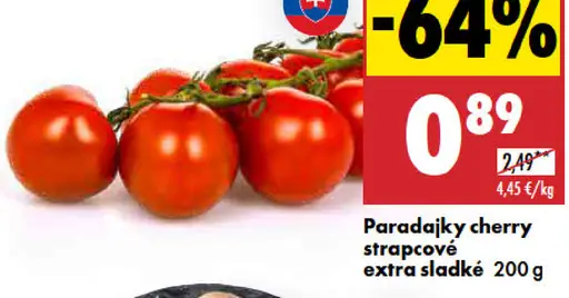 Paradajky cherry strapcové extra sladké