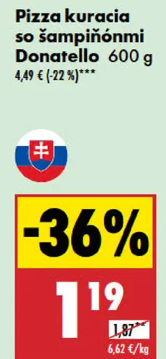 Donatello Pizza kuracia so šampiňónmi