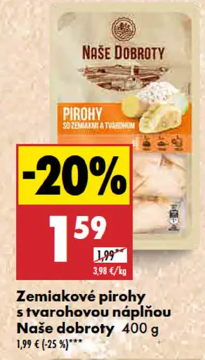 Naše dobroty Zemiakové pirohy s tvarohovou náplňou