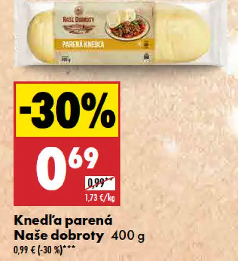 Naše dobroty Knedľa parená