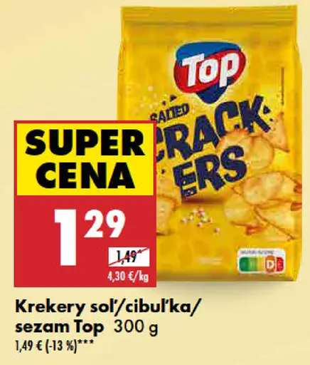 Top Krekery soľ/cibuľka/sezam