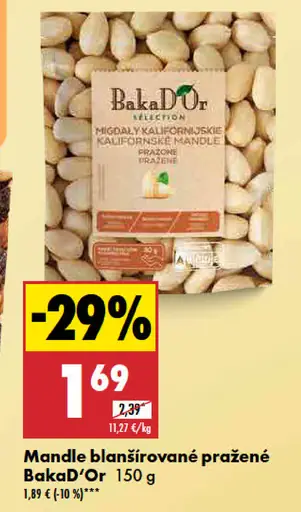BakaD'Or Mandle blanšírované pražené