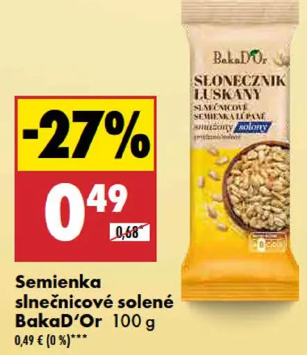 BakaD'Or Semienka slnečnicové solené