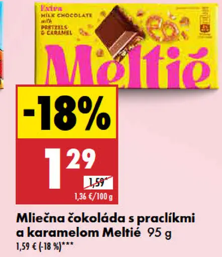 Meltie Mliečna čokoláda s prasklinami a karamelom