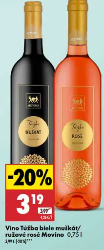 Túžba biele muškát/ružové rosé Movino