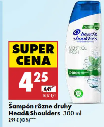 Head&Shoulders šampón rôzne druhy