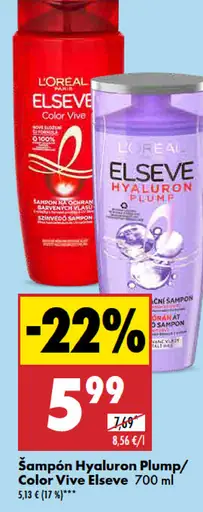 L'Oreal Elseve Hyaluron Plump/Color Vive šampón