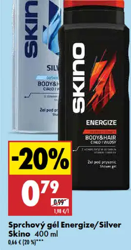 Skinö Sprchový gél Energy/Silver