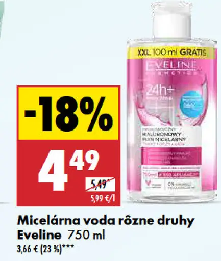 Eveline Micelárna voda rôzne druhy