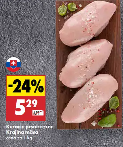 Krajina mäsa Kuracie prsia rezne