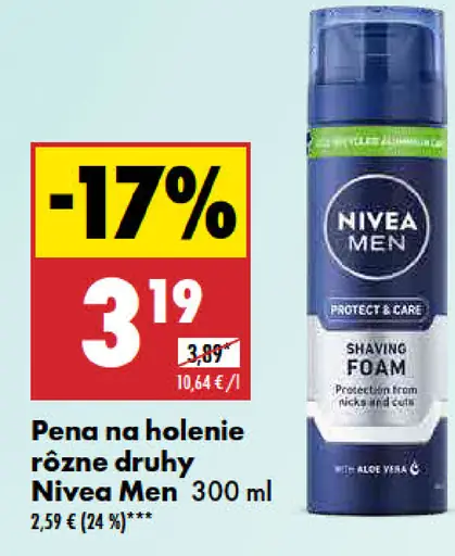 Nivea Men Pena na holenie rôzne druhy
