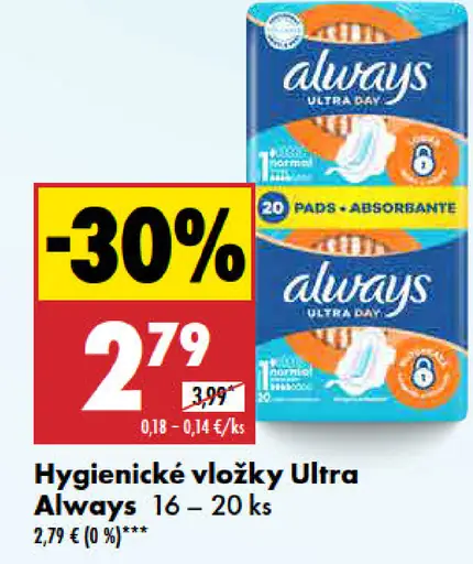 Always Ultra, hygienické vložky