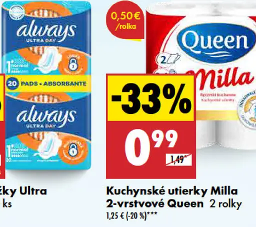 Queen Milla kuchynská utierka 2-vrstvová