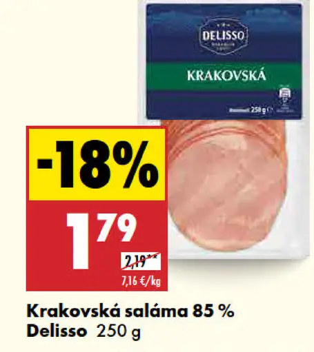 Delisso Krakovská saláma 85%