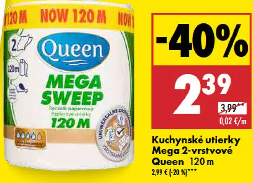 Kuchynské utierky Mega 2-vrstvové Queen