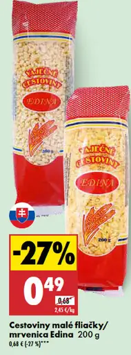 Edina Cestoviny malé fliačiky/mrvenica