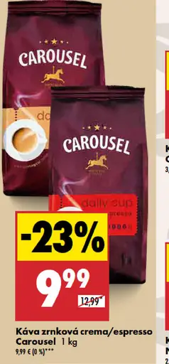 Carousel Káva zrnková crema/espresso