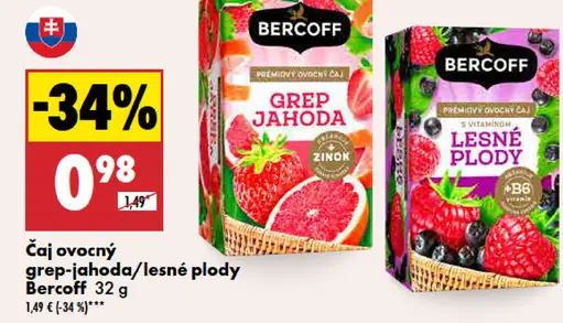 Bercoff Čaj ovocný grep-jahoda