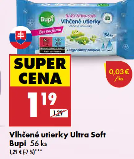 Bupi Vlhčené utierky Ultra soft