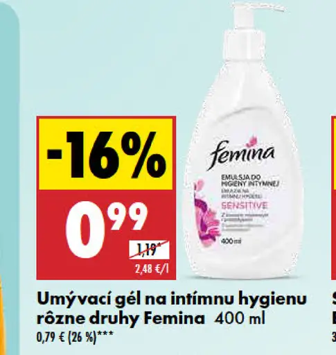 Femina Umývací gél na intímnu hygienu