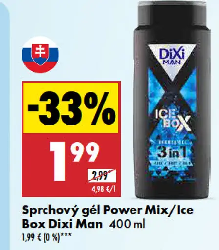 Dixi sprchový gél Power Mix/Ice Box