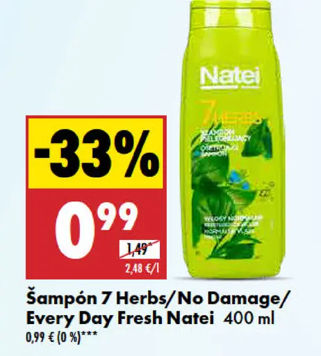 Natei šampón 7 Herbs/No Damage/Every Day Fresh