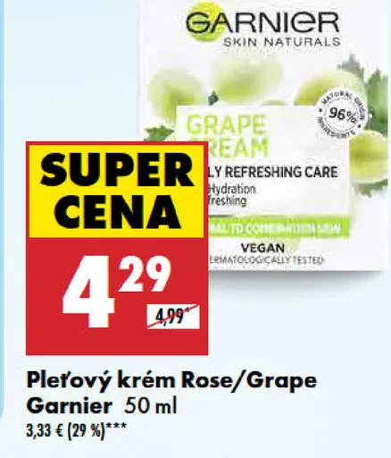 Garnier pleťový krém Rose/Grape