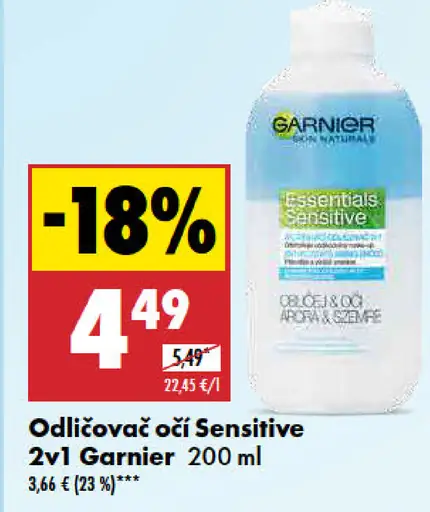 Garnier Odličovač očí Sensitive 2v1