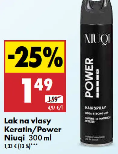 Niuqi lak na vlasy Keratin/Power