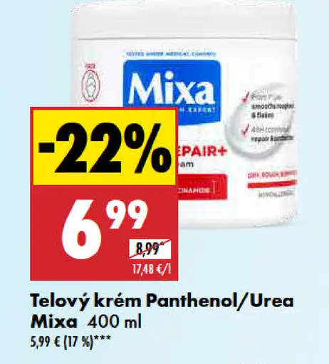 Mixa Telový krém Panthenol/Urea