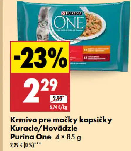 Purina One Krmivo pre mačky kapsičky kuracie/hovädzie