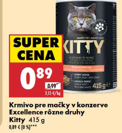 Kitty Krmivo pre mačky v konzerve Excellence