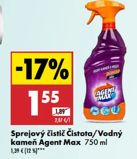 Sprejový čistič Čistota/Vodný kameň