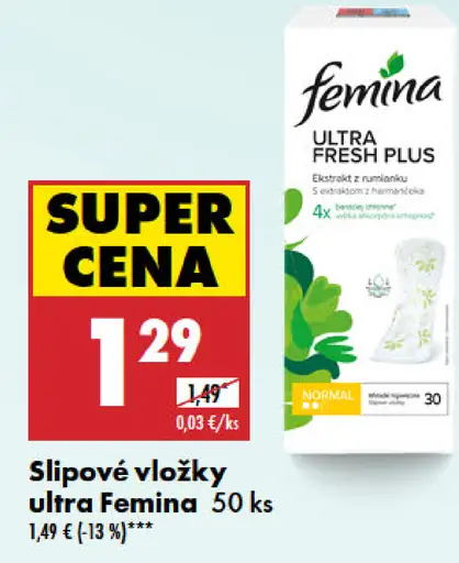 Femina Ultra Fresh Plus Slipové vložky