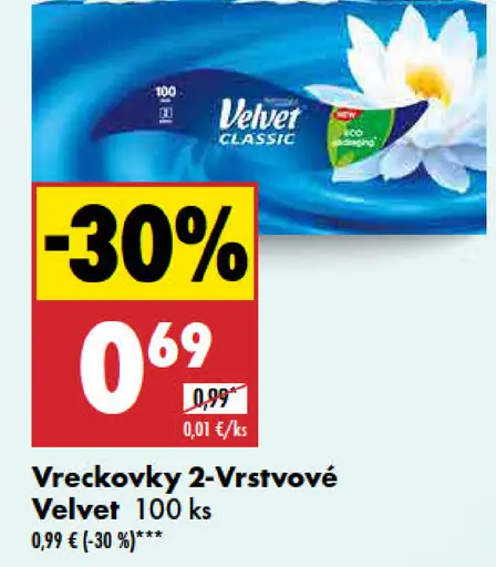 Velvet Vreckovky 2-vrstvové