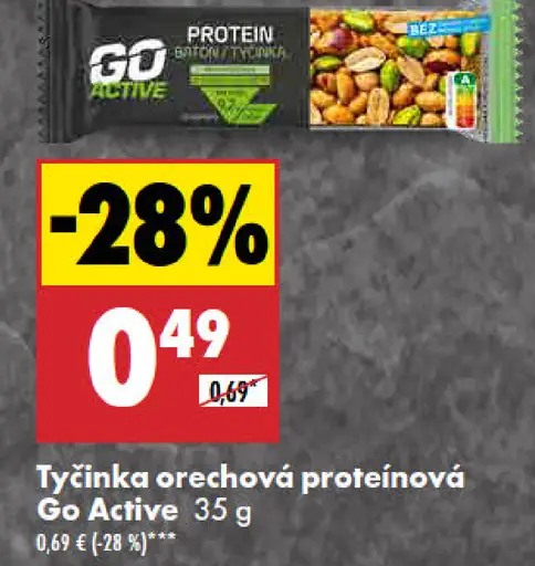 Go Active Tyčinka orechová proteínová